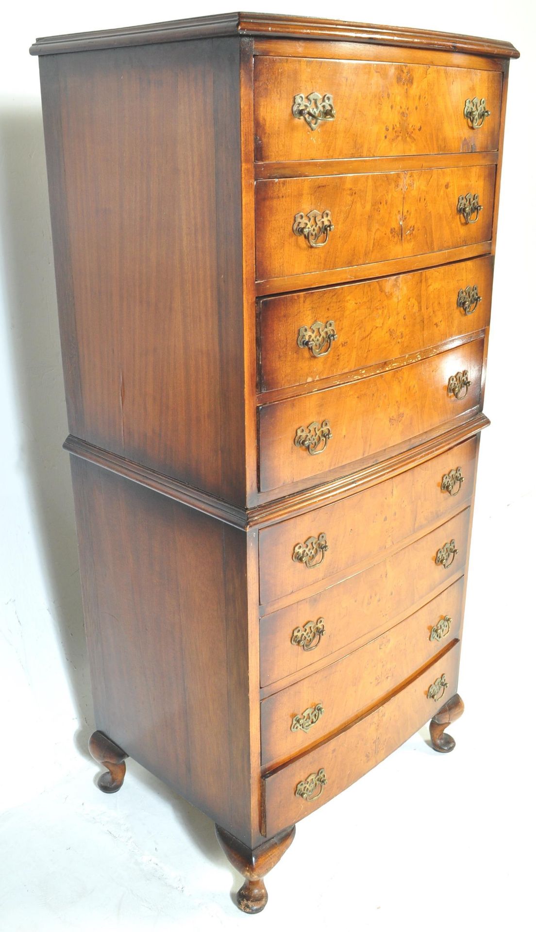 VINTAGE QUEEN ANNE REVIVAL ATTIC CHEST OF DRAWERS - Image 6 of 6