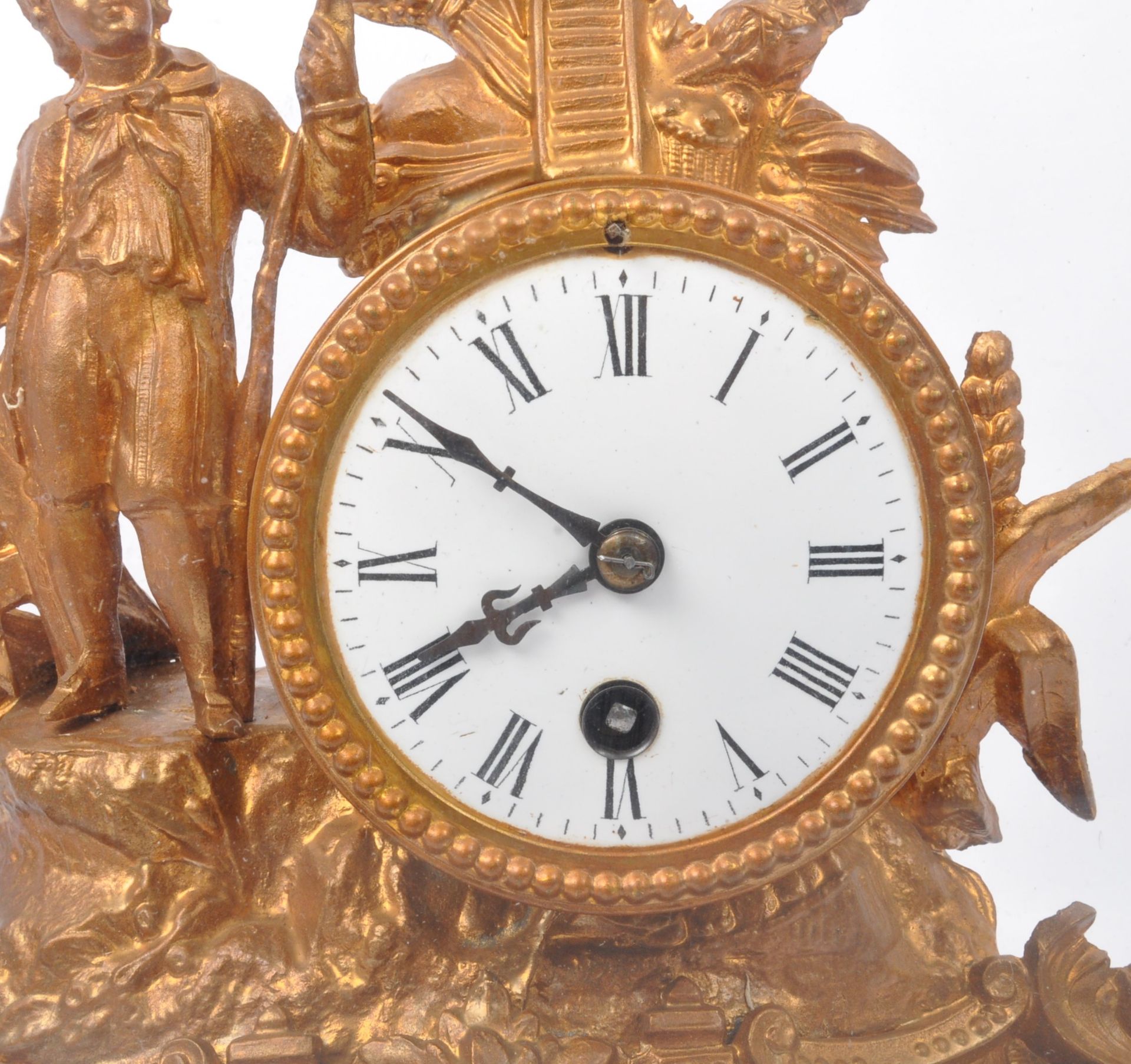 19TH CENTURY FRENCH 24HR MANTEL CLOCK & GLASS DOME - Image 3 of 5