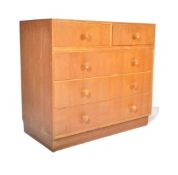 MEREDEW - MID CENTURY OAK TWO OVER THREE CHEST OF DRAWERS