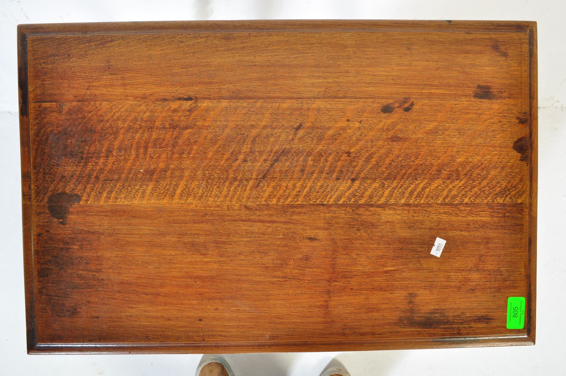 EARLY 20TH CENTURY BARELY TWIST OAK OCCASIONAL SIDE HALL TABLE - Image 5 of 5