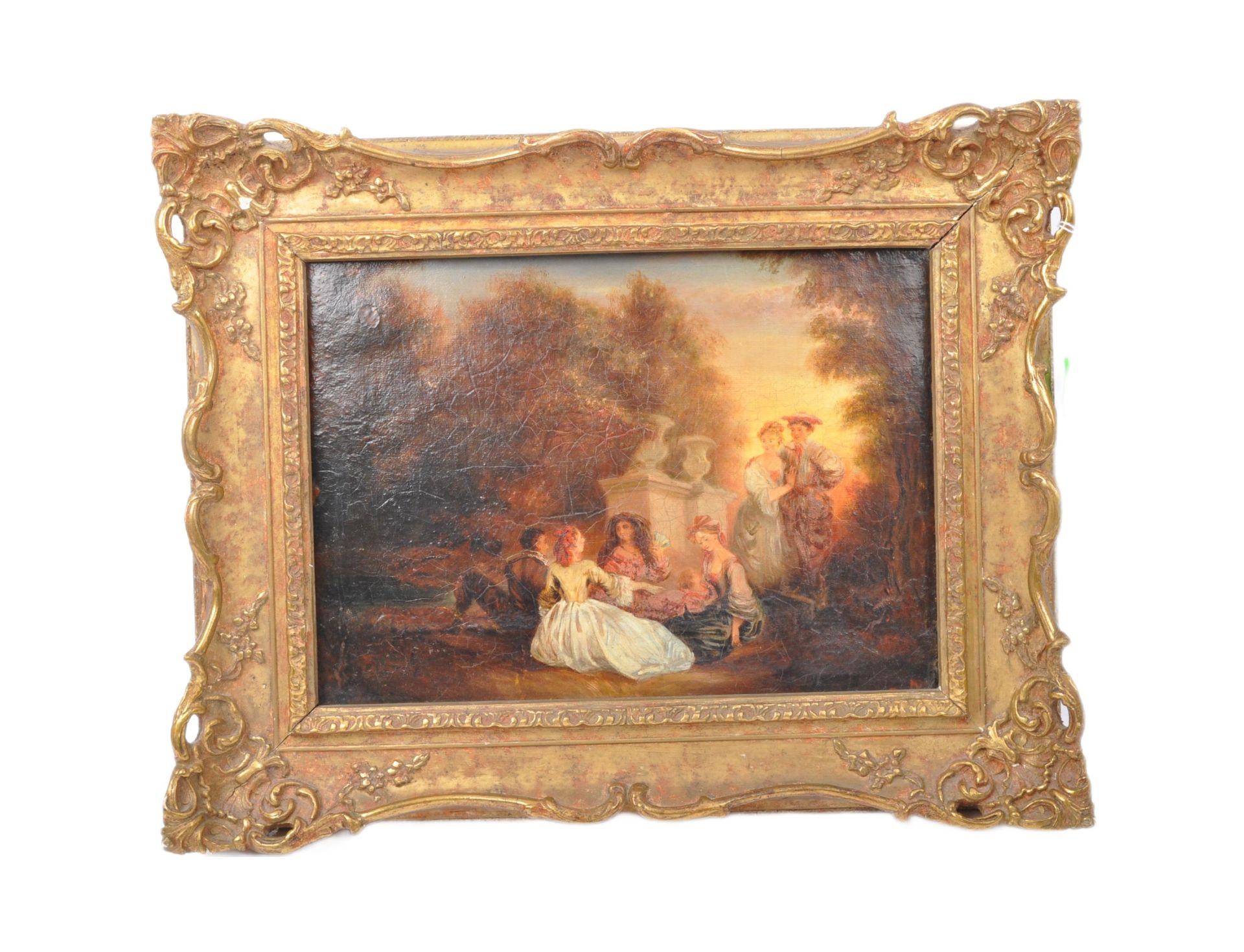 MANNER OF JEAN BAPTISTE PATER - 19TH CENTURY GARDEN OIL