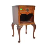 QUEEN ANNE REVIVAL WALNUT BEDSIDE TABLE - CABINET