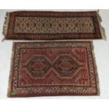 TWO PERSIAN ISLAMIC 20TH CENTURY CARPET FLOOR RUGS