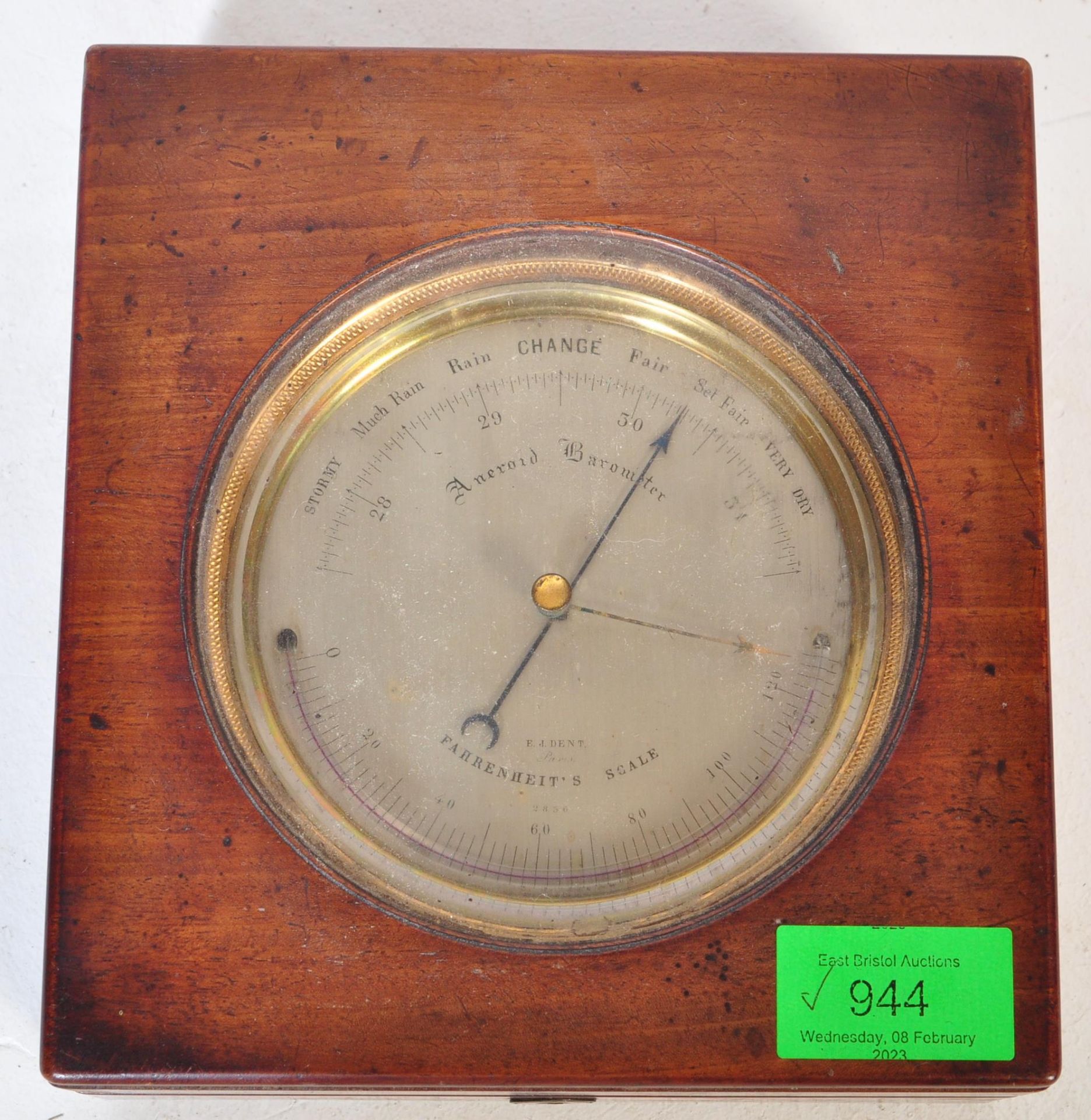 VICTORIAN 19TH CENTUTRY - DENT OF PARIS - MARITIME BAROMETER - Image 5 of 7