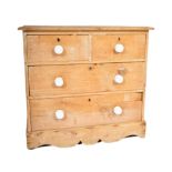 VICTORIAN 19TH CENTURY PINE COTTAGE CHEST OF DRAWERS