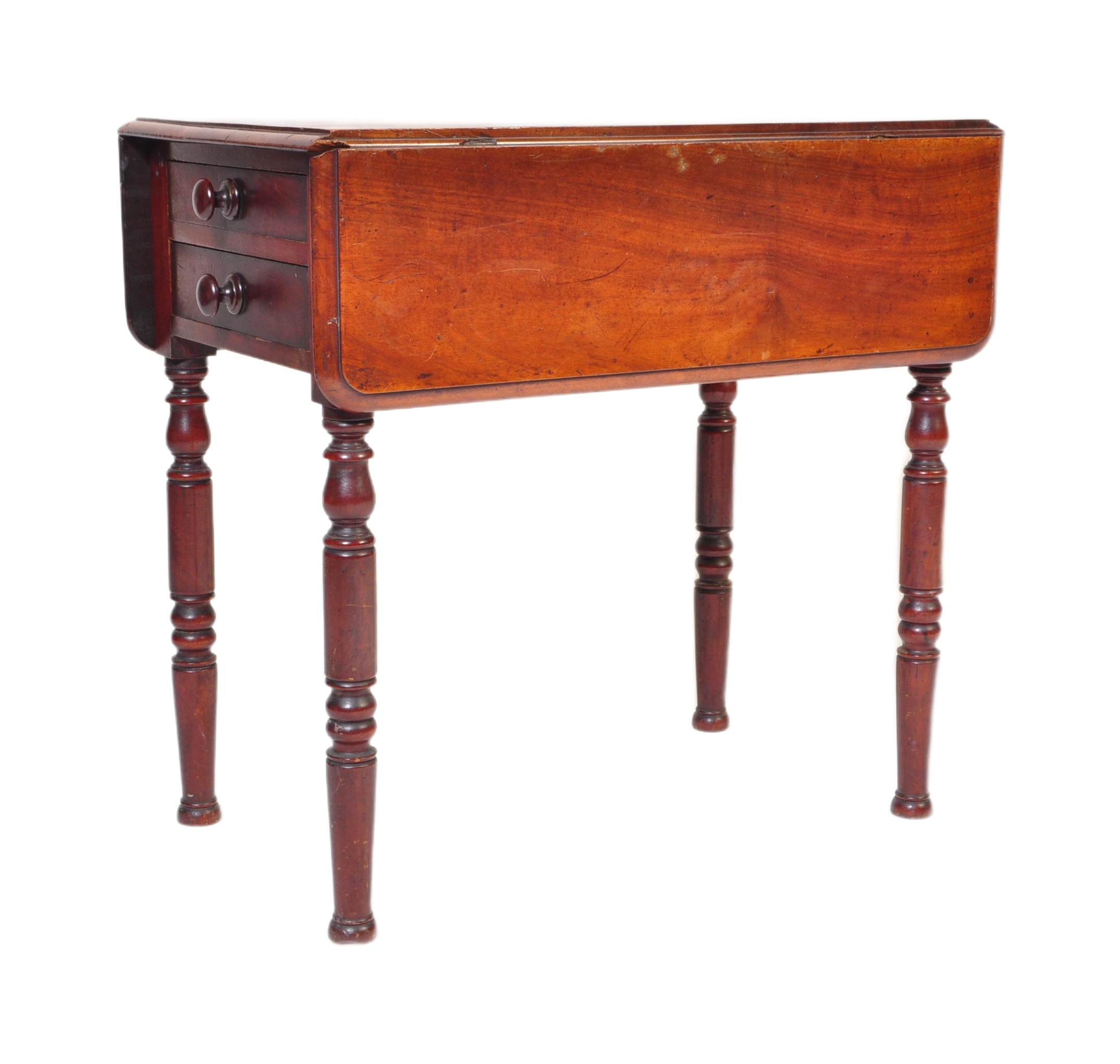 19TH CENTURY GEORGE III MAHOGANY LADIES WORK TABLE