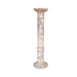 20TH CENTURY CARVED WHITE MARBLE COLUMN BUST STAND