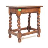 JACOBEAN REVIVAL PEG JOINTED OAK BARLEYTWIST FOOTSTOOL