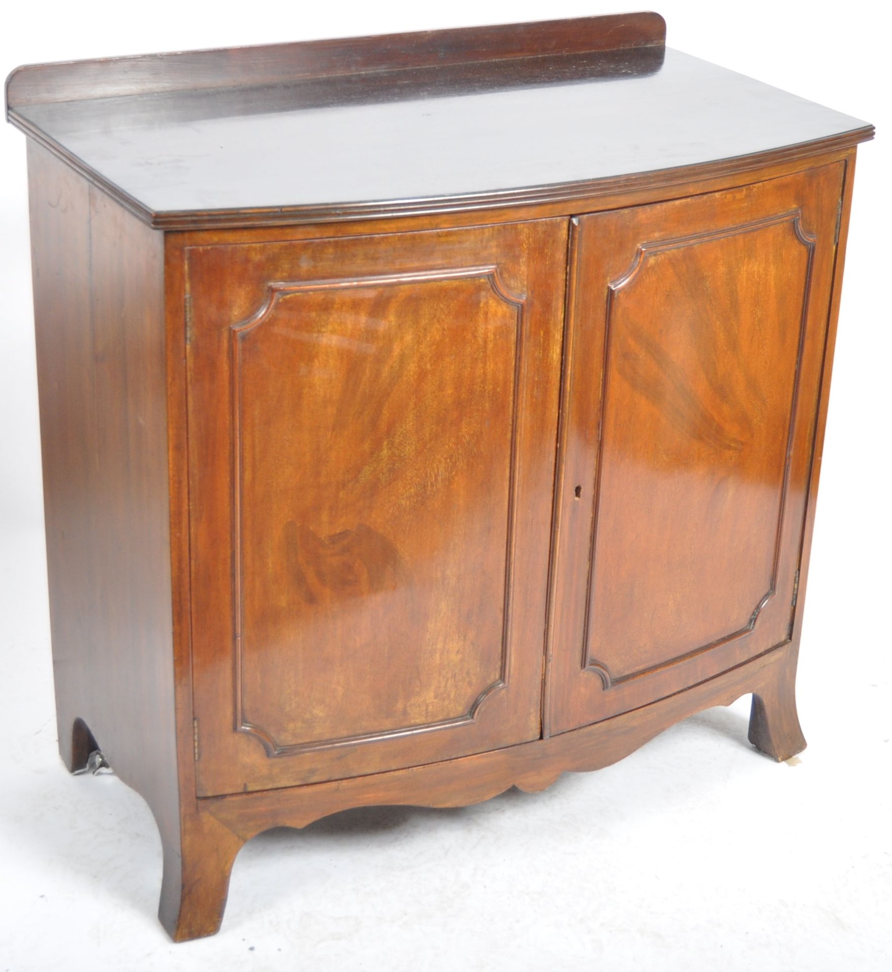 EDWARDIAN MAHOGANY BOW FRONT SIDEBOARD CABINET - Image 2 of 6