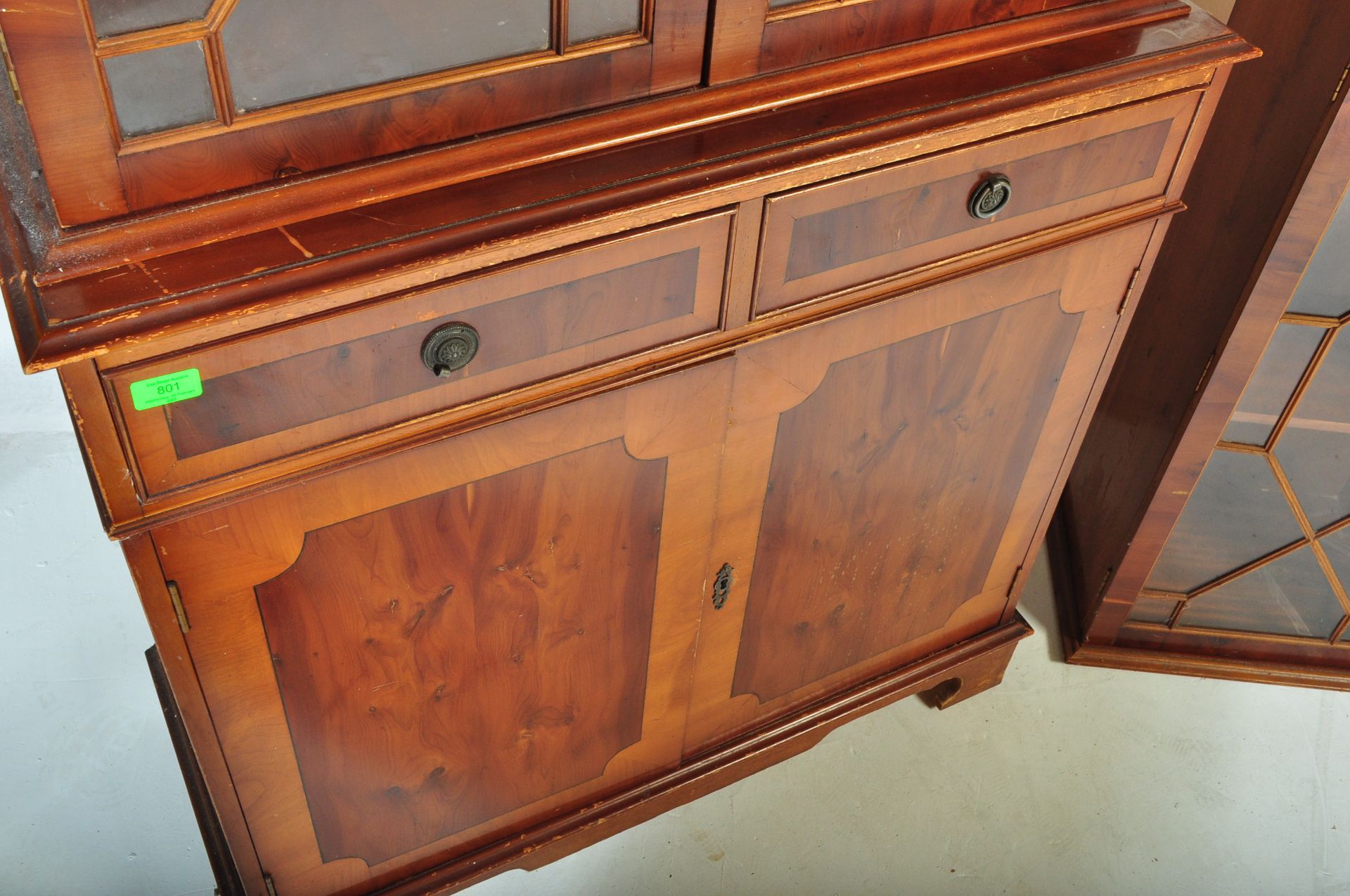 VINTAGE 20TH CENTURY VENEER BUREAU BOOKCASE - Image 7 of 8