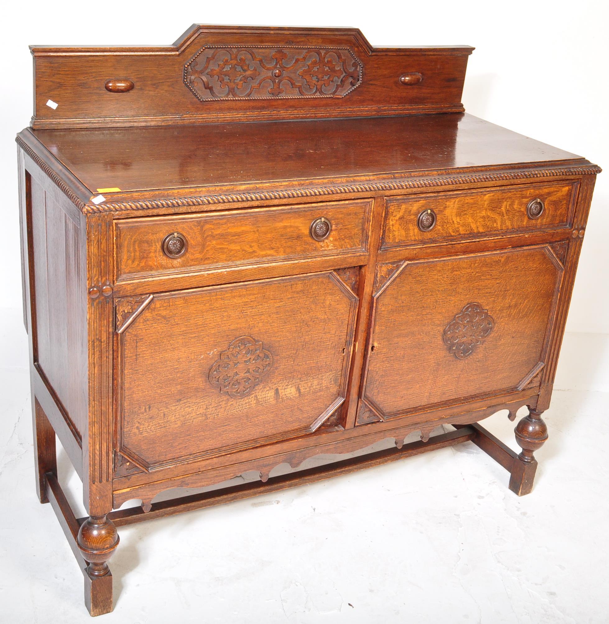 1920S OAK JACOBEAN REVIVAL SIDEBOARD - Image 2 of 5