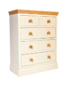 CONTEMPORARY OAK & WHITE PAINTED CHEST OF DRAWERS