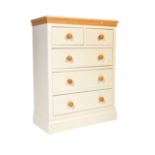 CONTEMPORARY OAK & WHITE PAINTED CHEST OF DRAWERS