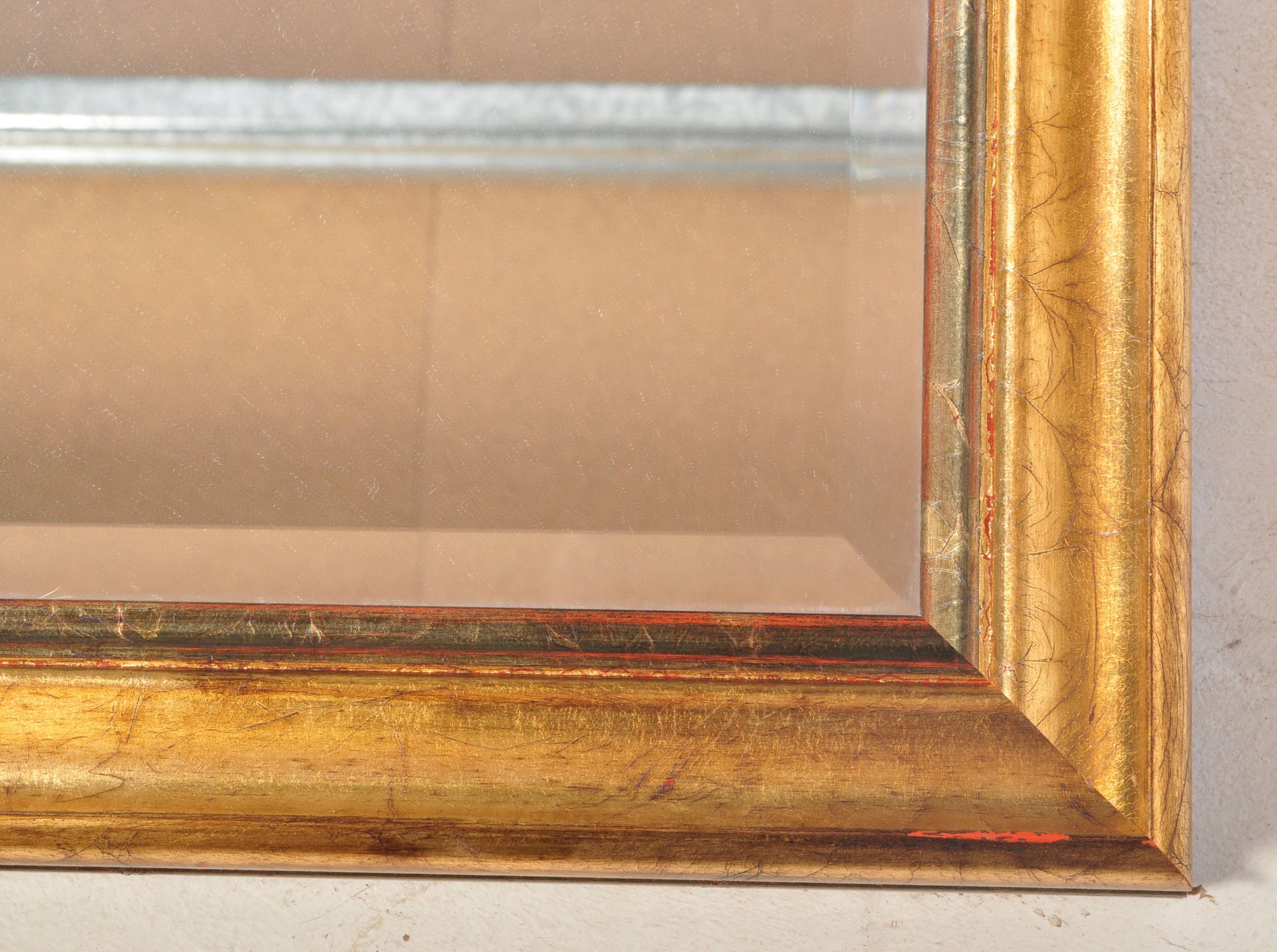 LARGE EARLY 20TH CENTURY GILT OVER MANTEL MIRROR - Image 4 of 5