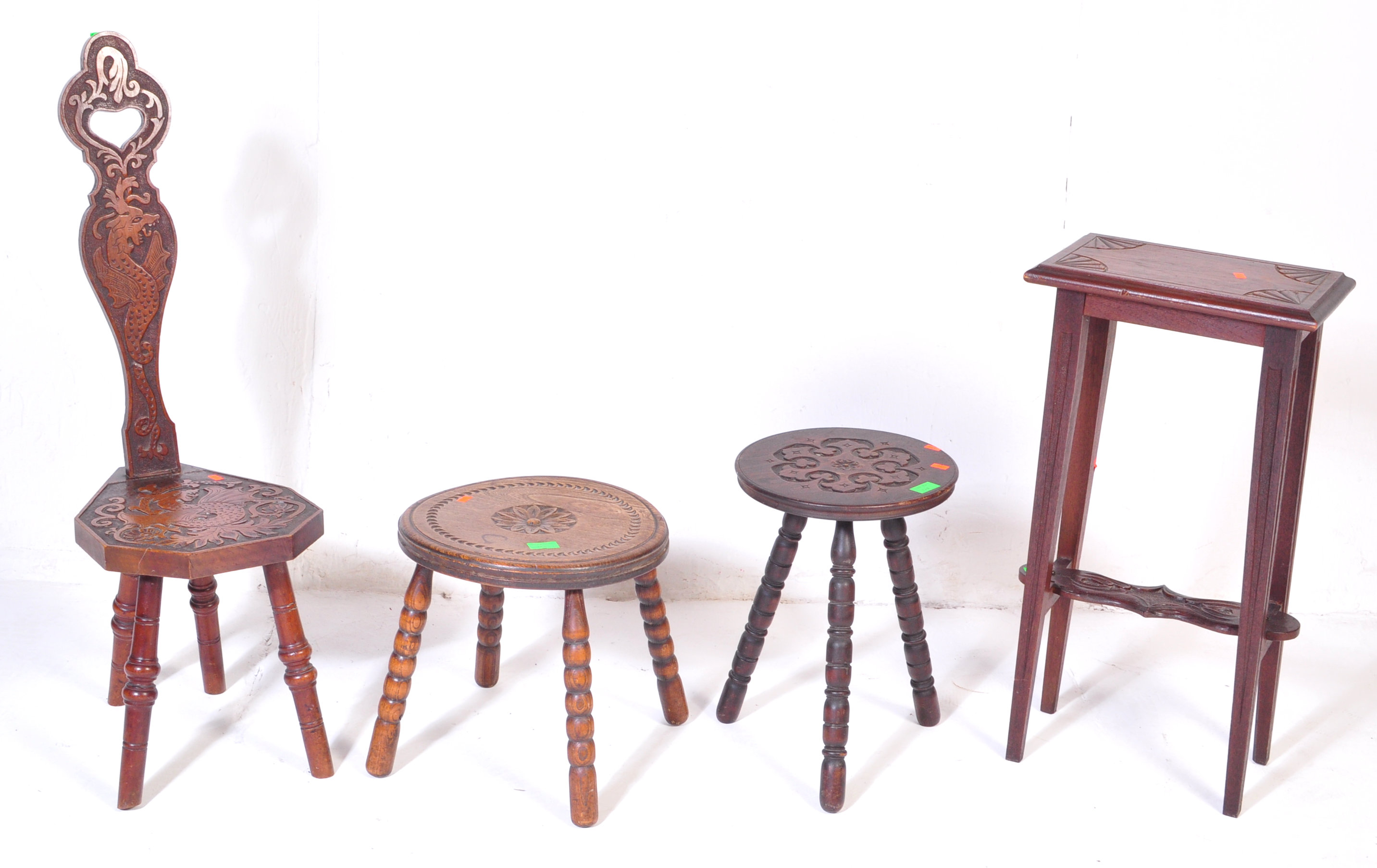 EARLY 20TH CENTURY OAK FURNITURE - STOOLS - SPINNING CHAIR - Image 2 of 6