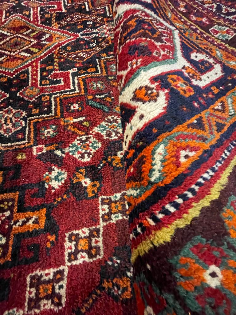 VINTAGE PERSIAN NOMADIC QASHQAI FLOOR CARPET RUG - Image 5 of 5