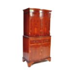 20TH CENTURY YEW AND MAHOGANY VENEER COCKTAIL CABINET