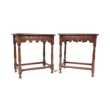 PAIR OF OAK JACOBEAN REVIVAL SIDE TABLES