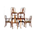 QUEEN ANNE REVIVAL WALNUT DINING ROOM TABLE AND CHAIRS