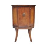 REGENCY REVIVAL MAHOGANY & TOOLED LEATHER DRUM CABINET