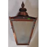 19TH CENTURY VICTORIAN COPPER STREET LAMP LANTERN LIGHT SHADE