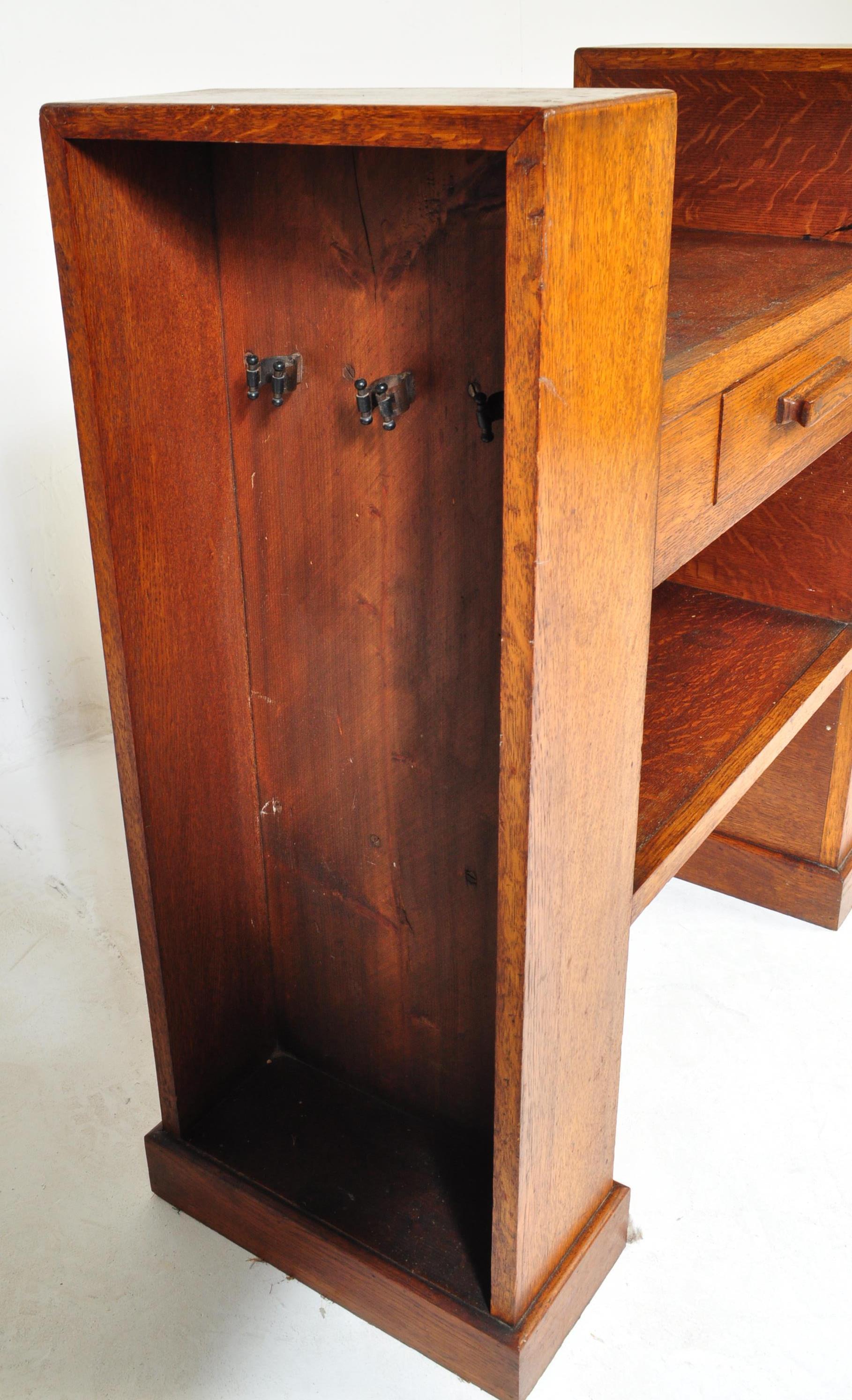 1930S ART DECO OAK DROP CENTRE HALL TABLE WRITING DESK - Image 3 of 5