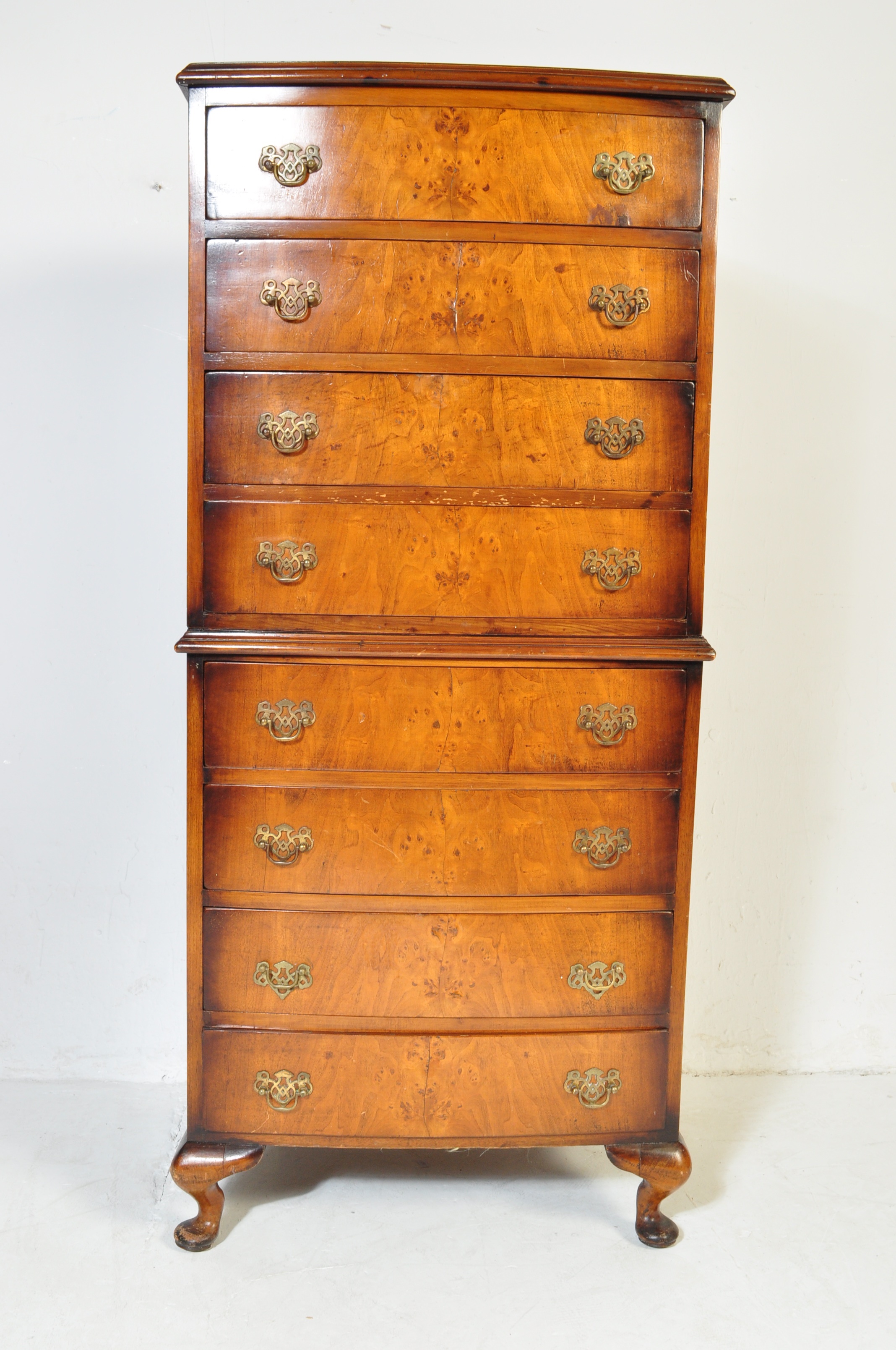 VINTAGE QUEEN ANNE REVIVAL ATTIC CHEST OF DRAWERS - Image 3 of 6