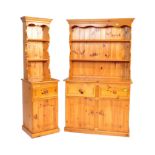 20TH CENTURY COUNTRY PINE WELSH DRESSER & SIDE DRESSER