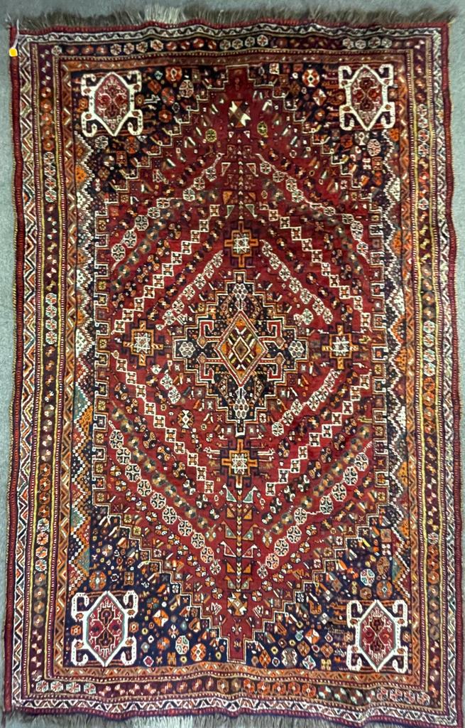 VINTAGE PERSIAN NOMADIC QASHQAI FLOOR CARPET RUG