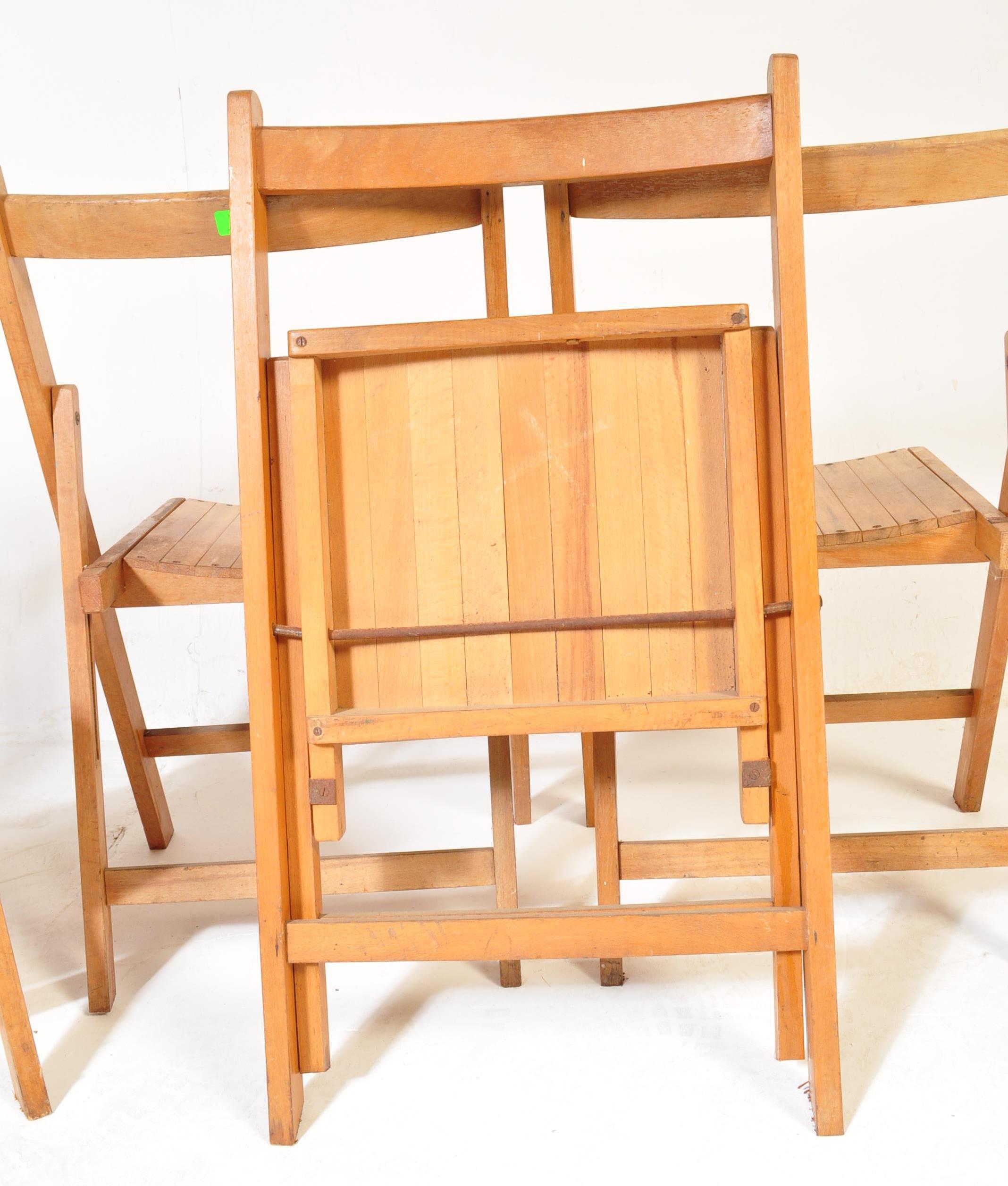 SET OF FOUR VINTAGE WOODEN FOLDING CHAIRS - Image 4 of 4