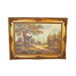 VICTORIAN MANNER OIL ON CANVAS PAINTING