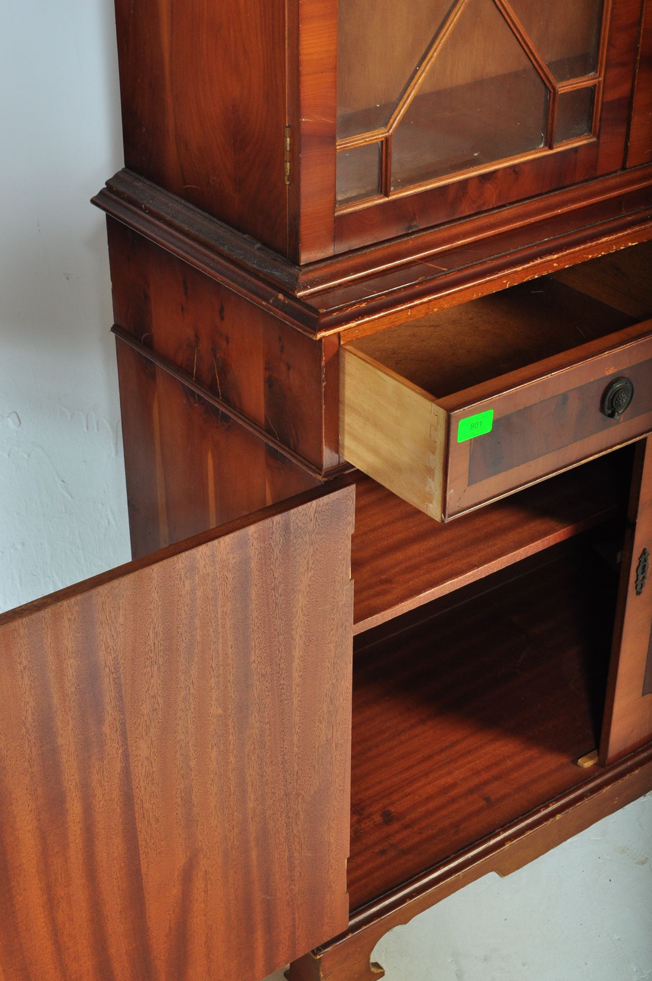 VINTAGE 20TH CENTURY VENEER BUREAU BOOKCASE - Image 8 of 8