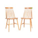MANNER OF ERCOL - PAIR OF BLOND WOOD DINING CHAIRS