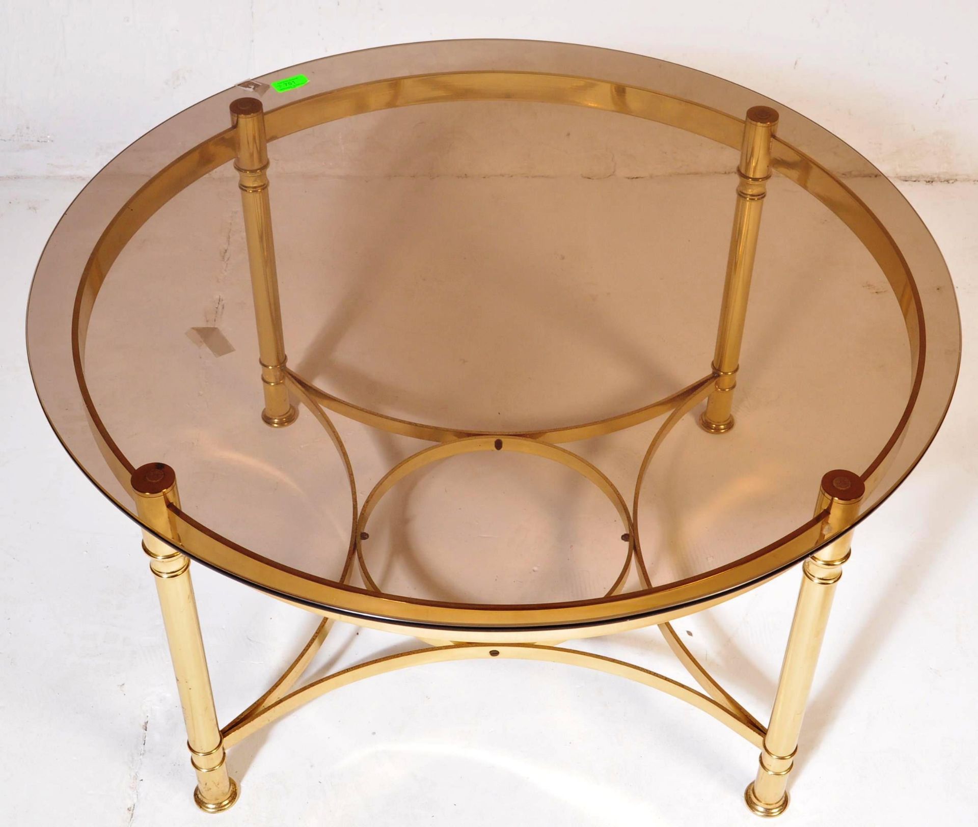 1980S HOLLYWOOD REGENCY BRASS & GLASS COFFEE TABLE - Image 3 of 4