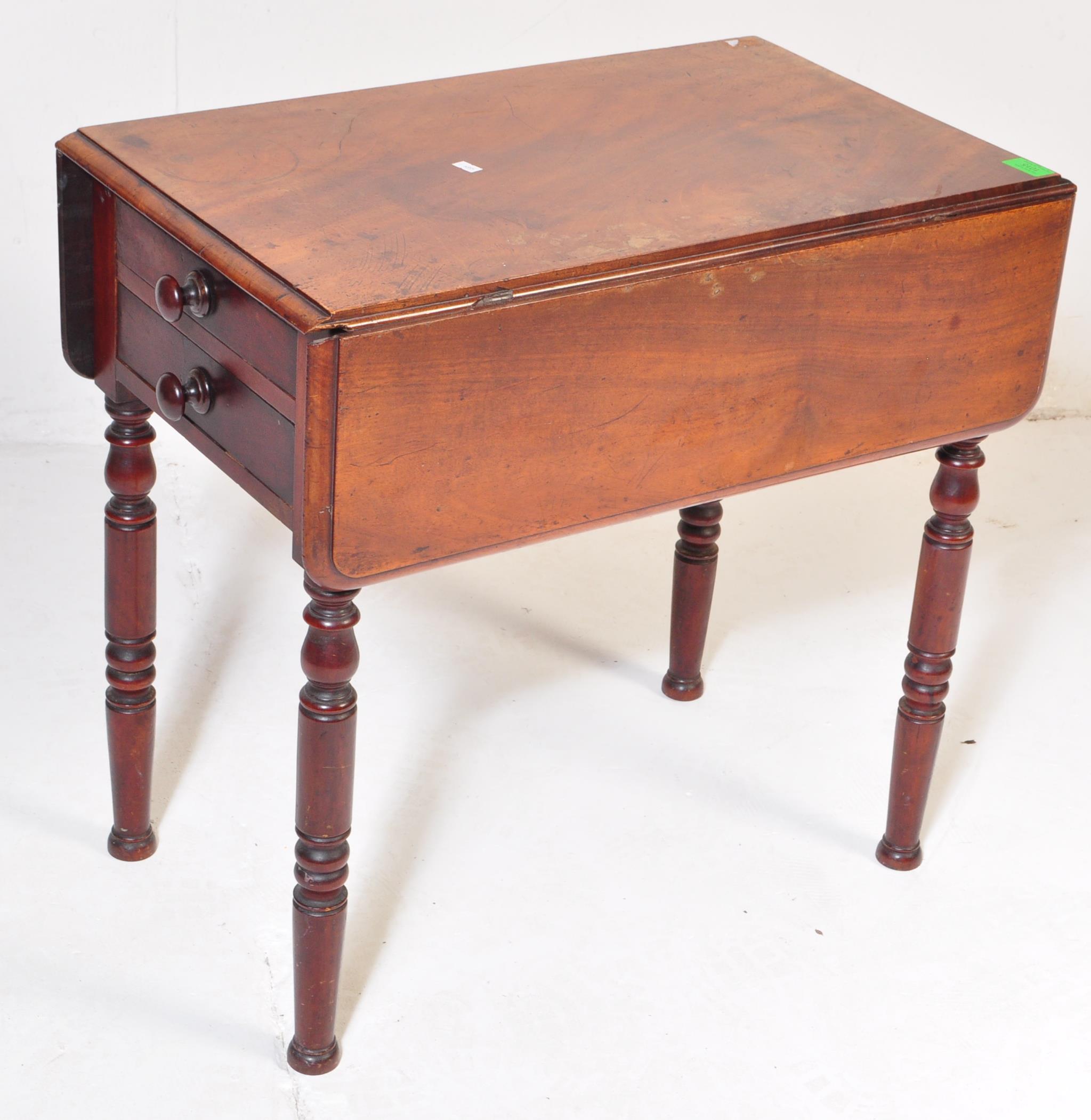 19TH CENTURY GEORGE III MAHOGANY LADIES WORK TABLE - Image 2 of 5