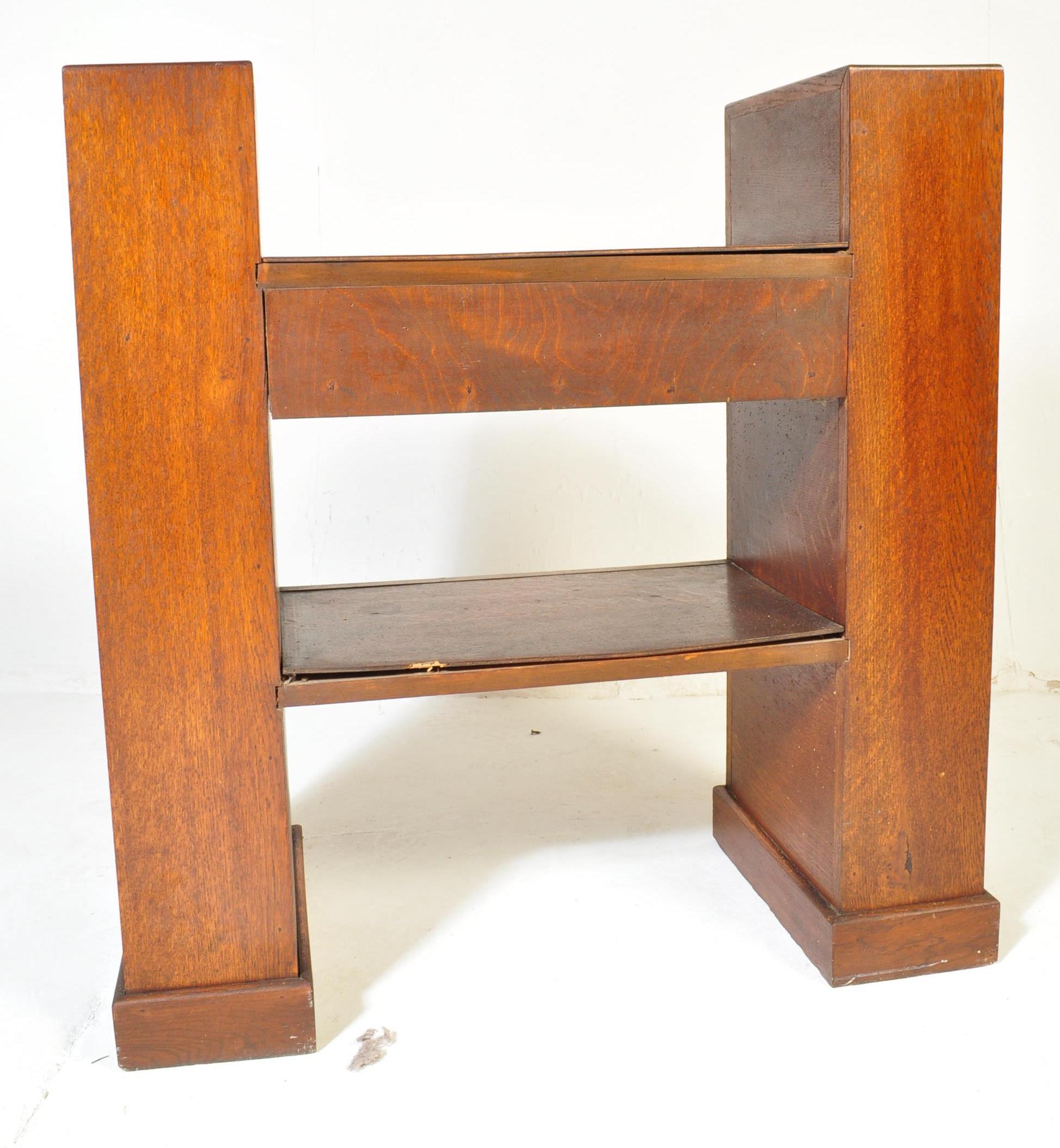 1930S ART DECO OAK DROP CENTRE HALL TABLE WRITING DESK - Image 5 of 5