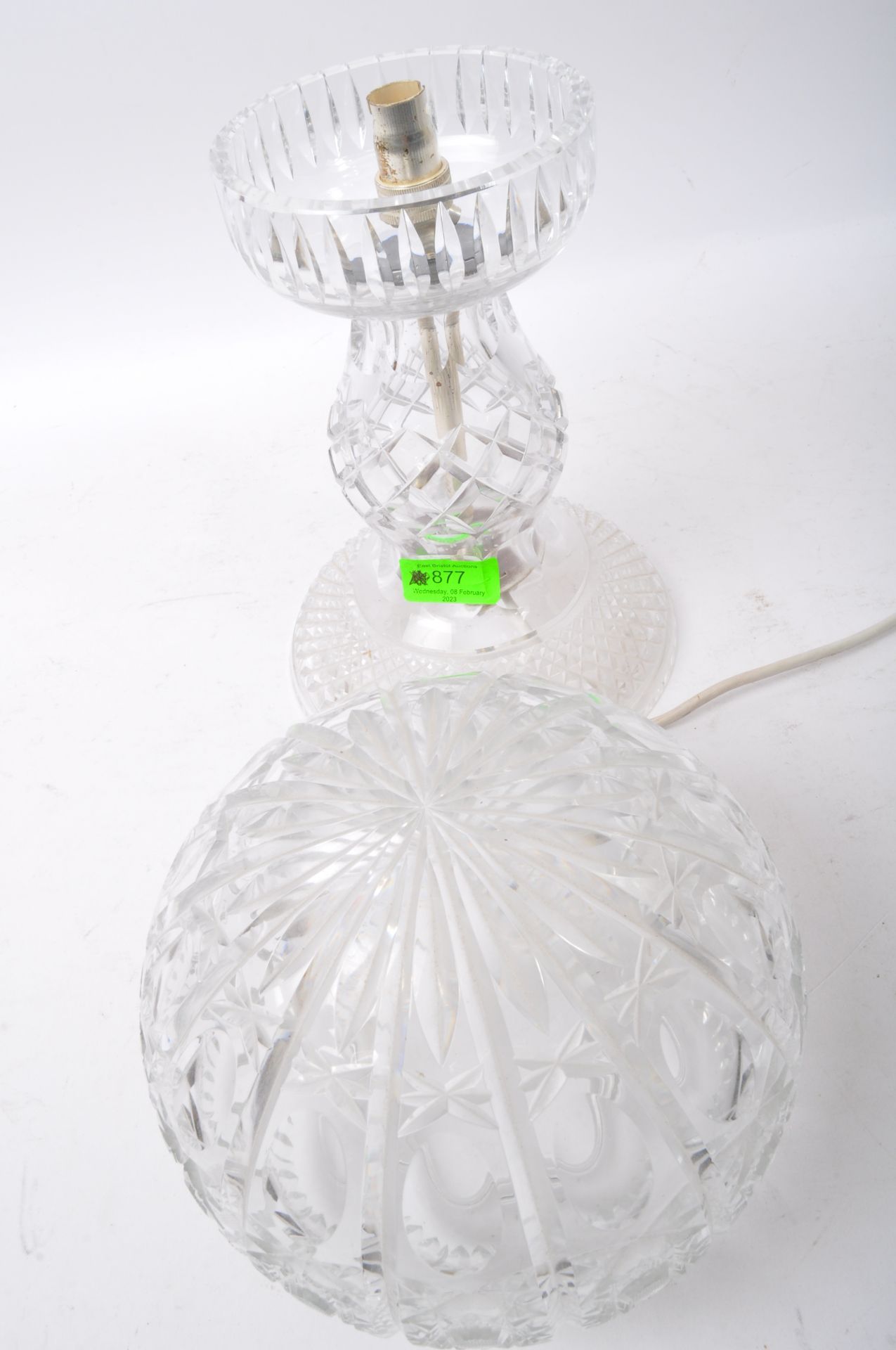 20TH CENTURY CUT GLASS MUSHROOM LAMP - Image 3 of 5