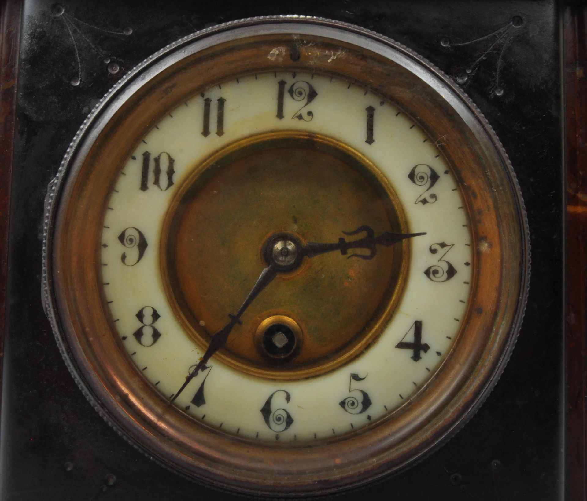 VICTORIAN 19TH CENTURY SLATE & MARBLE 24HR MANTEL CLOCK - Image 4 of 6