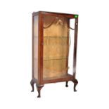 QUEEN ANNE REVIVAL 1940s WALNUT VENEERED DISPLAY CABINET