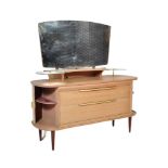 RETRO OAK & GLASS TAMBOUR DRESSING TABLE