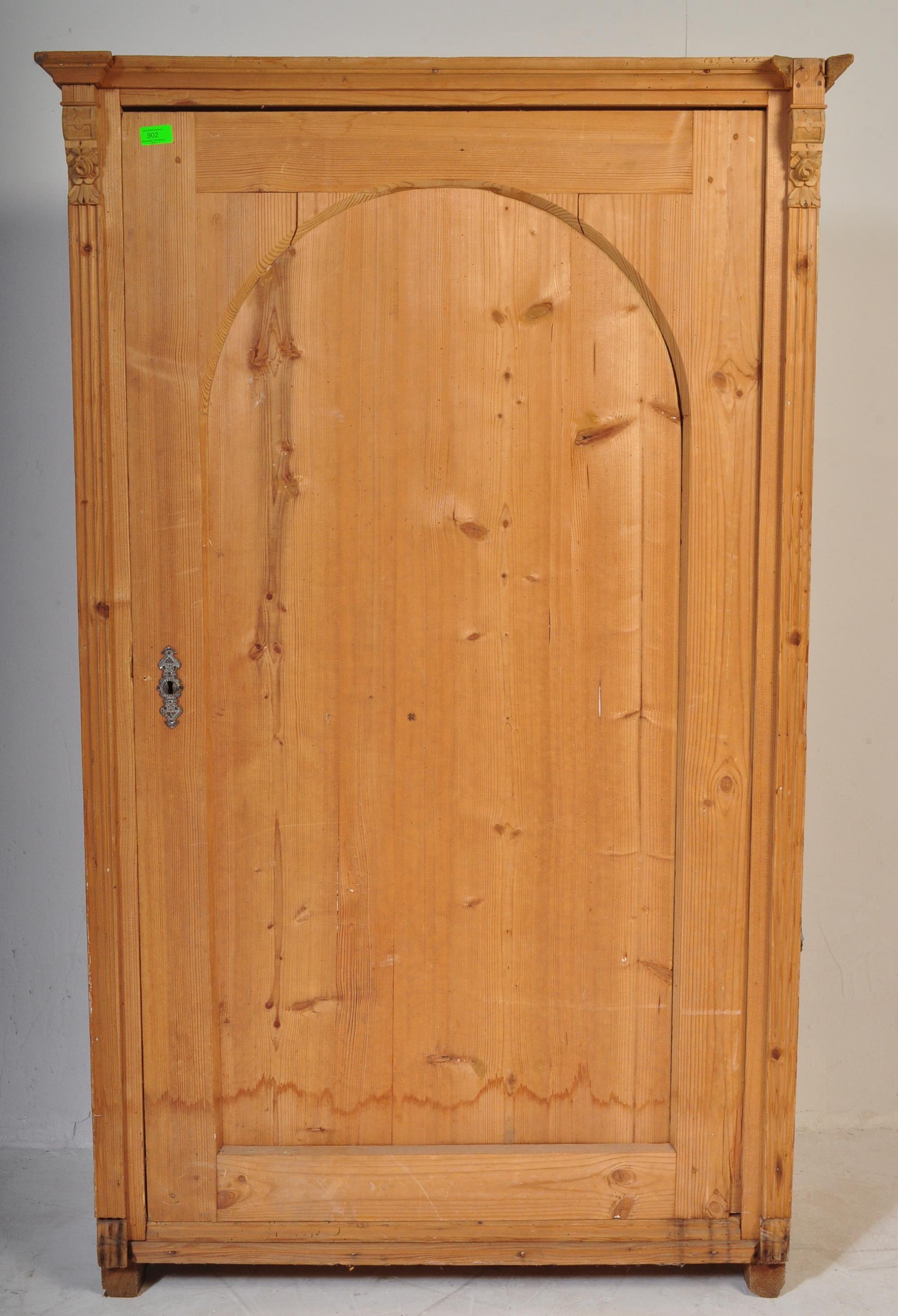 19TH CENTURY FRENCH PROVINCIAL PINE ARMOIRE WARDROBE - Image 2 of 7