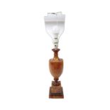 AMBER ONYX STYLE TABLE LAMP - MID 20TH CENTURY