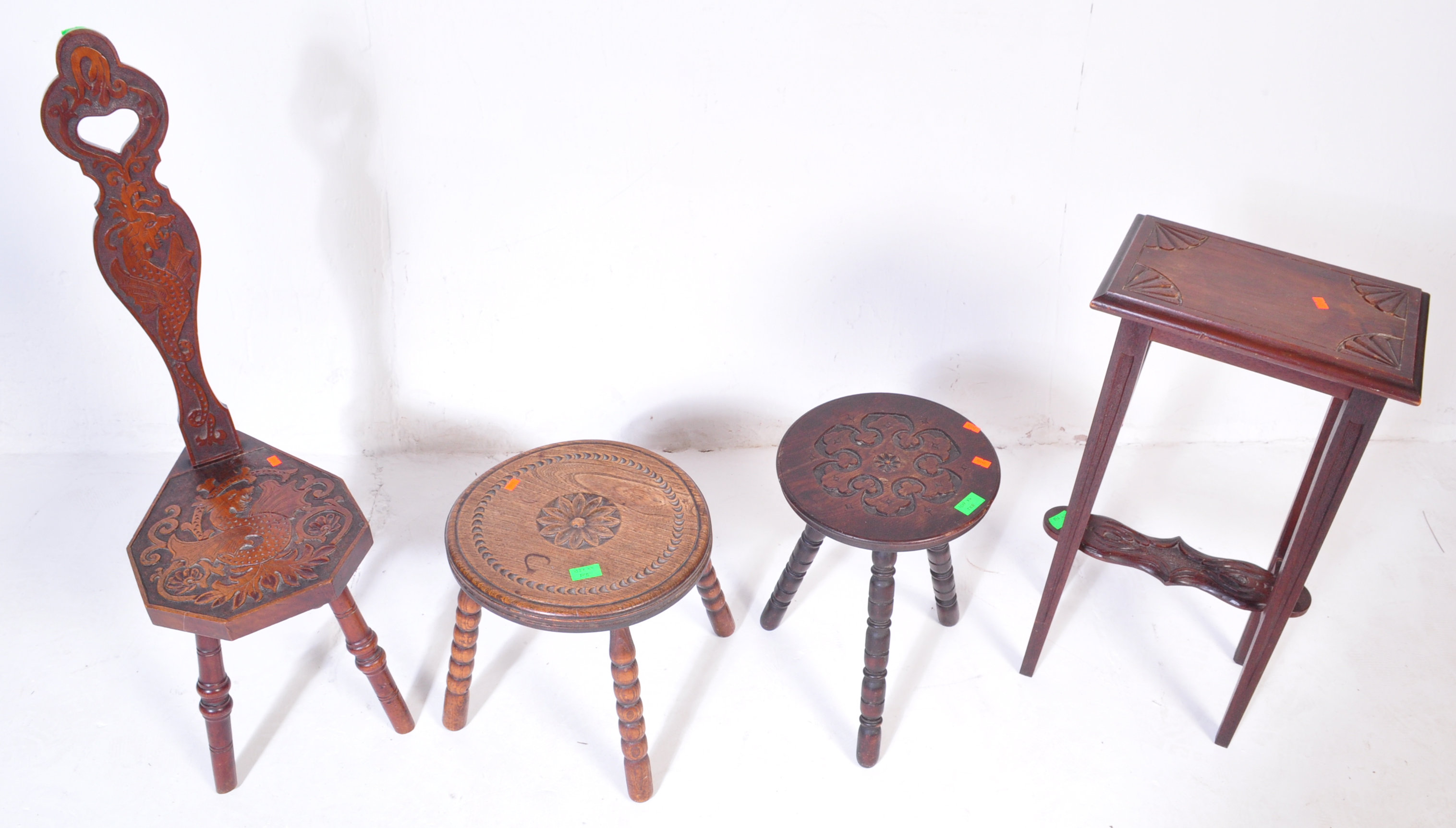 EARLY 20TH CENTURY OAK FURNITURE - STOOLS - SPINNING CHAIR - Image 5 of 6