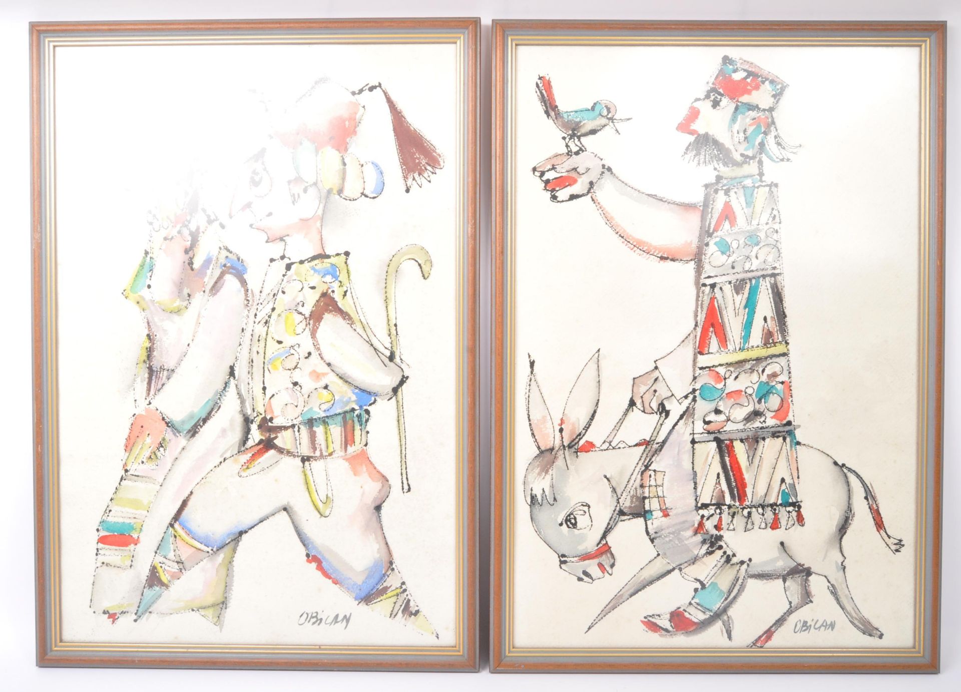 JOVAN OBICAN - PAIR OF VINTAGE ORIGINAL WATERCOLOURS ON PAPERS