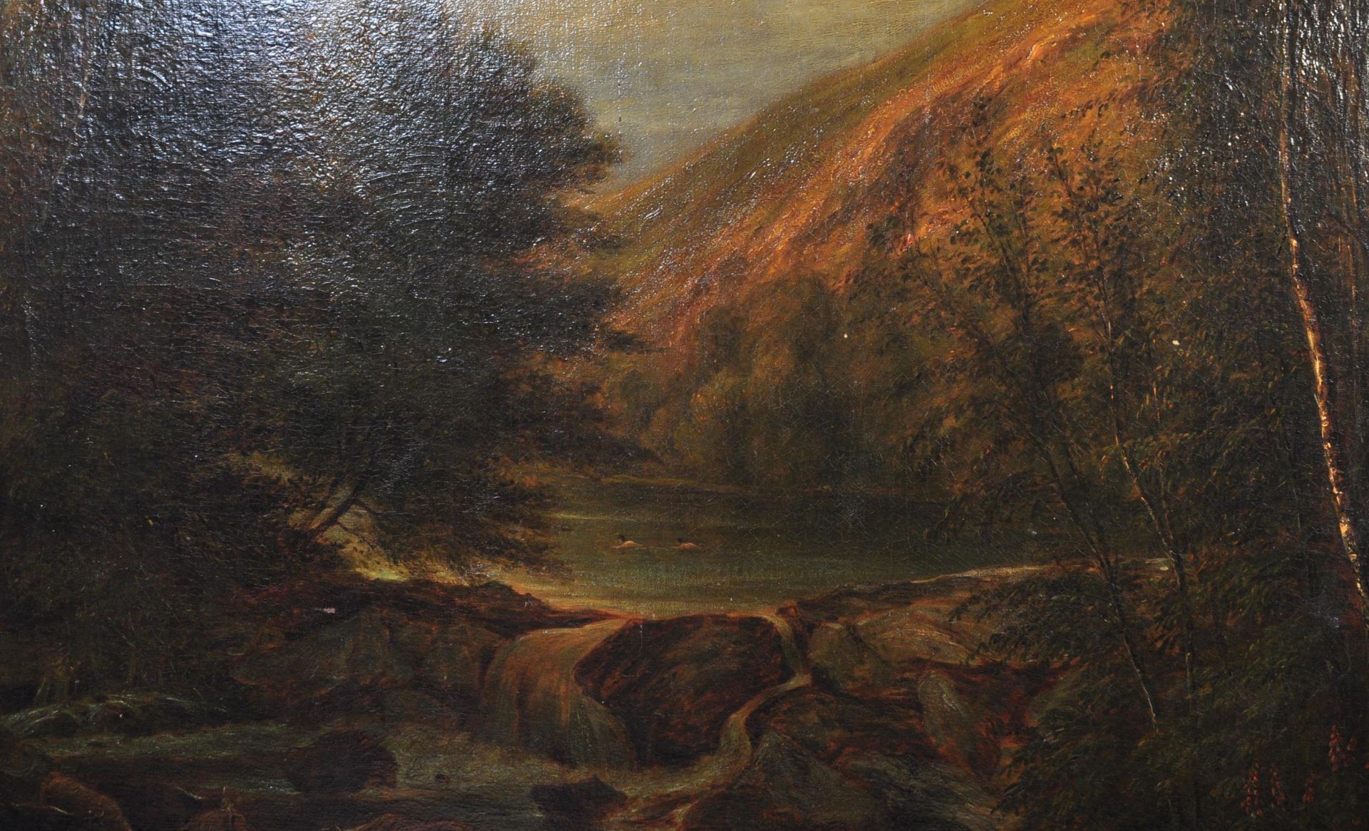 19TH CENTURY ENGLISH OIL ON CANVAS LANDSCAPE PAINTING - Image 2 of 5