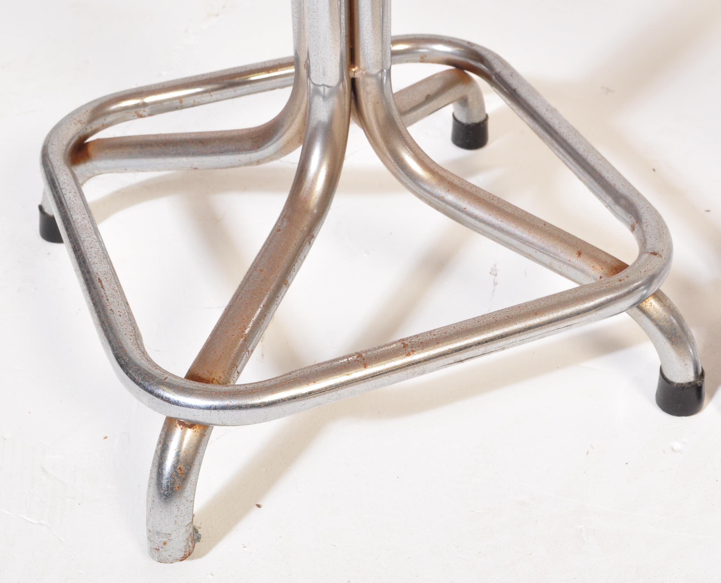 PAIR VINTAGE LEATHER & CHROME ITALIAN STYLE STOOLS - Image 5 of 5