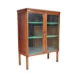 VINTAGE 1930S OAK GLAZED LIBEARRY BOOKCASE CABINET