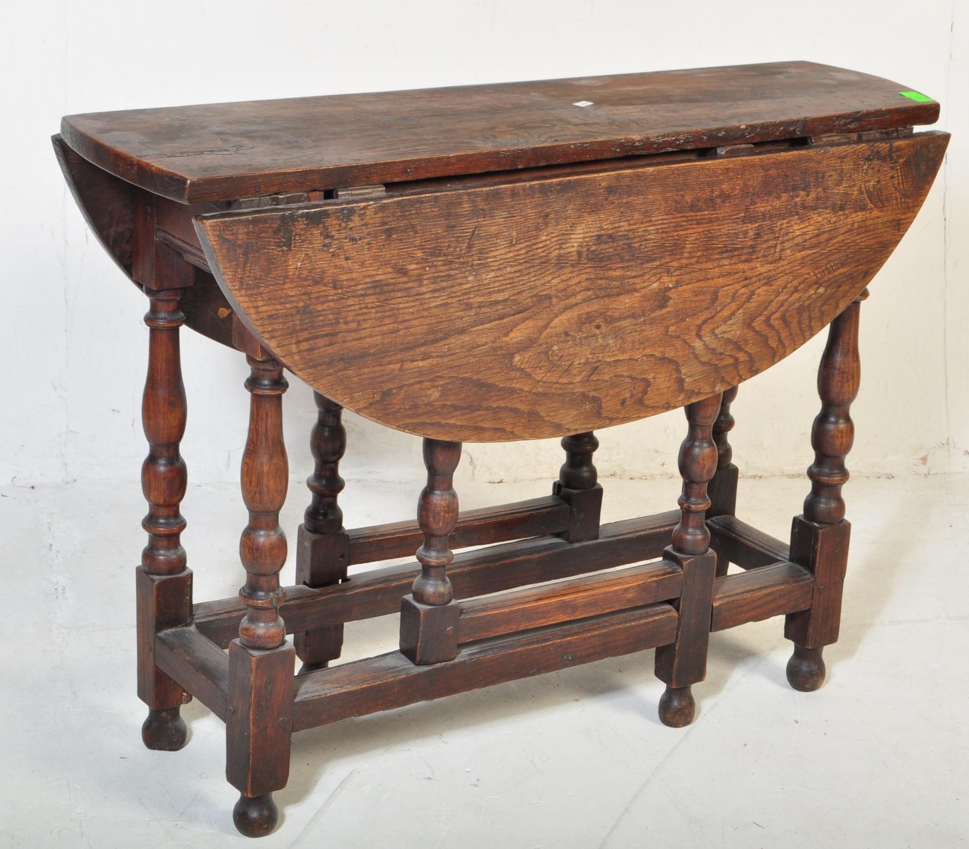 19TH CENTURY OAK DROP LEAF DINING GATELEG TABLE - Image 2 of 5