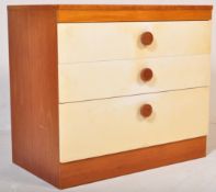 RETRO MID CENTURY TEAK PEDESTAL CHEST OF DRAWERS