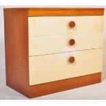 RETRO MID CENTURY TEAK PEDESTAL CHEST OF DRAWERS